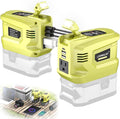 2PCS Real 200W Power Inverter for Ryobi, LIVOWALNY DC 18V to AC 110-120V Battery Inverter, Battery Adapter Phone Charger Converter 2 USB & 1 Type-C & 1 AC for Camping Essentials (Tool Only)