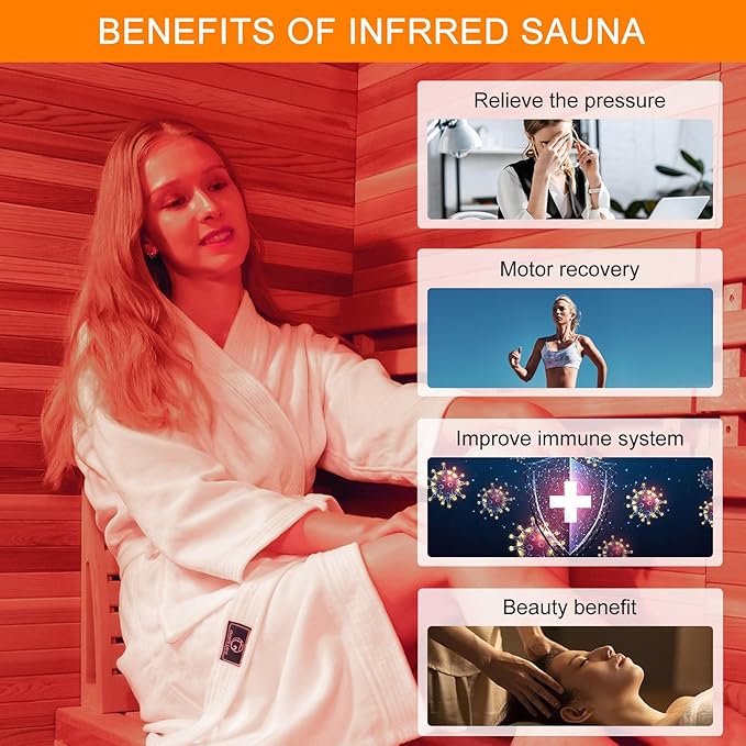 Outdoor Barrel Sauna, 6 Person Wood Steam Sauna Room with Porch, 6kw Toule Electric Heater with Sauna Stone, Canadian Red Ceder, Sauna Accessories, Roof, 94.48”*70.86“*70.86“ (Red Ceder)