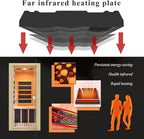 Far Infrared Home Sauna Mini Indoor Dry Personal Sauna Room,Hemlock Wood Sauna,with 1200W 5 Heating Panels, Heating Machine Equipment for Home Workout Yoga,Choice for Family（ 27.16x32.28x59 Inch）