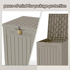 48 Gallon Large Package Delivery Box,Storage Box with Lockable Secure,Double-Wall Resin Outdoor Package Delivery and Waterproof Deck Box for Porch, Curbside (Grey)