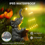 Elephant Statue Garden Decor- Outdoor Decoration with Solar Powered LED Lights, Birthday Gifts for Women, Garden Gifts for Mom, Decorations for Courtyard, Patio, Lawn, Yard