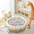 GOGOSO Ball Pit Balls Stars Moon Shapes Plastic Pitballs for Toddler Play Tent Baby Photo Props Kids Pool Water Toys Kiddie Pool Party Decor,Pearl Colors Mix,100pcs