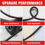 3/8" Non Marking Pressure Washer Hose 100 FT,Kink Resistant Power Washer Replacement Hose Steel Wire Braided for Hot and Cold Water, with M22 14mm to 3/8" Swivel Quick Connect, 5000 PSI (100FT)