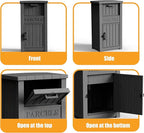 Package Delivery Box,Storage Box with Lockable Secure,Double-Wall Resin Outdoor Package Delivery and Waterproof Deck Box for Porch, Curbside (Black)