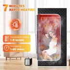 Portable Red Light Sauna Box for Home, 1200W Infrared Sauna Tent 9 Levels 60 Mins Timer Remote Control, 3L Steamer Steam Full Body, Folding Chair Mat, Detox & Full Body Recovery, 5.9 * 2.9 * 2.9ft