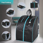 Smartmak Far Infrared Portable Sauna with Hat, 2 of 660nm Red Light Therapy for Knees Recovery, Personal Full Body Home SPA Tent, Separate Heating Foot Pad and Upgraded Folding Chair, 140 ℉
