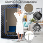 COSTWAY Portable Steam Sauna, Personal Home Sauna Tent w/ 3L Steam Generator, Foldable Chair, Remote Control, 9-Level Adjustable Temperature, Timer, Full-Size Indoor Steam Room for Home Spa (Black)