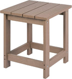 LZRS Adirondack Square Outdoor Side Table for Patio, Pool Composite Patio Table,HDPE End Tables for Backyard,Pool, Indoor Companion, Easy Maintenance & Weather Resistant(Weather Wood)