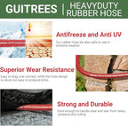 75FT 5/8 Heavy Duty Rubber Garden Hose - 200psi Working, 1000psi Burst - Hot/Cold Water - Five-Layered Braiding for Durability - Versatile for Gardening, Agriculture, Construction(Red)