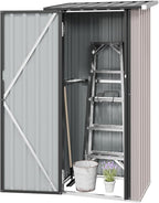 Aoxun 3’x2.1’ Outdoor Metal Storage Shed with Lockable Doors, Steel Utility Tool Shed, Metal Sheds Outdoor Storage for Garden, Patio, Backyard and Lawn, Brown