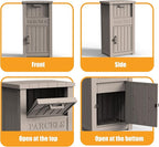 Package Delivery Box,Storage Box with Lockable Secure,Double-Wall Resin Outdoor Package Delivery and Waterproof Deck Box for Porch, Curbside (Grey)