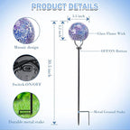 Solar Lights Outdoor Decorative Solar Mosaic Garden Stakes Cracked Glass Decorative Waterproof Outdoor Lights for Landscape Patio Yard Walkway Decoration Purple