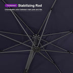 PURPLE LEAF 13 FT Square Patio Umbrella Large Outdoor Aluminum Offset Umbrella with 360-degree Rotation Cantilever Umbrella for Garden Deck Backyard Pool Navy Blue