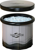 WAVYEASE Upgraded Portable Cold Plunge Tub for Athletes & Adults | 100 GAL Foldable Ice Bath with Insulative Cover | Instant Setup for Indoor & Outdoor Recovery (Grey)