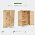 MCombo Outdoor Storage Cabinet, Wooden Storage Shed with Latch, Outside Garden Tool Shed with 2 Doors for Patio Yard Lawn, 0709 (Natural, Small)