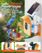 Camii Bird Feeder with Camera, Smart Birdfeeder with AI Identify Birds Species, 2K HD, Solar Powered, Night Vision, Real-Time Alert, IP66 Waterproof for Backyard Bird Watching Enthusiasts (Dark Green)