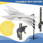 Sunnyglade 10x10Ft Cantilever Patio Umbrella Square 360° Rotation & Integrated Tilting System Offset Umbrella with 8 Sturdy Ribs, Fade-resistant & Waterproof for Garden Backyard Poolside Deck