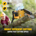 2-IN-1 Cordless 8-Inch Pole Saw & Chainsaw for DeWALT 20V MAX Battery - 1200W Brushless Motor, Total Reach of Max 15.9 FT, Lightweight, 8"&6"Electric Pole Saws for Tree Trimming Pruning (Tool Only)