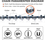 4 Inch Mini Saw Chain 1/4" Mini-pitch .043 Gauge 28 Drive Link for Stihl GTA 26 Pruner Chainsaw Replace 36700000028,71 PM3 28,3670 005 0028 (3 Packs) (40T-6)