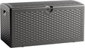 80 Gallon Resin Storage Box, All-Weather, Lockable Multi-Purpose Deck Box for Outdoor Cushions, Patio Items, and Garden Equipment, (Pure Black)