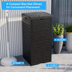 Outdoor Trash Can with Lid, Outdoor Trash Bin & Pull-Out Liquid Drawer, Dual Lid Closure Design, Waterproof Resin Garbage Can Container for Patio, Backyard, Deck (Black, 31 Gallon)