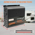 2500 watt Inverter Modified Wave car Power Inverter for car Vehicles Truck Camper Solar Panel 12v to 110v /120V Power Converter Adapter with Clamps 2500 watt