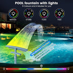 Pool Fountain for Above and Inground Pools,Upgraded Dual Spray Pool Aerator with 9-Color LED Lights and 4 Modes, 360° Adjustable Pool Sprinkler Fountain Pool Cooler Pool Accessories Pool Decor