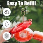 FEED GARDEN 2 Pack 16 OZ Hummingbird Feeders for Outdoor 5 Feeder Ports Ant Bee Proof Leak-Proof Cleaning Brushes Nectar Easy Clean Fill Bird Feeder for Garden Red Décor Gifts for Mom