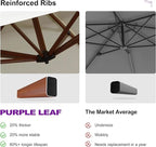 PURPLE LEAF 10ft Patio Umbrella Outdoor Square Umbrellas Large Cantilever Umbrella Windproof Offset Umbrellas Heavy Duty Sun Umbrella for Garden Deck Pool Patio, Cream