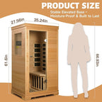 Indoor Infrared Sauna Room, Premium Canadian Hemlock Wood, Built-in Speakers, Tea Tray, Easy Setup, Quick Heating, Perfect Home Sauna, 35 * 27 * 61 Inch