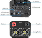 LVYUAN 4000 Watt Power Inverter 12V to 110V 120V for Vehicle, Solar Inverter System, Heavy Duty, RV, Truck, Off Grid,Camping with 4 AC Outlets, LCD Display, Wireless Remote Control, Car Power Inverter