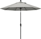 California Umbrella 9' Round Aluminum Pole Fiberglass Rib Market Umbrella, Crank Lift, Collar Tilt, Black Pole, Sunbrella Spectrum Mist