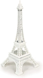 allgala 7" Eiffel Tower Statue Decor Alloy Metal, White