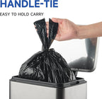 Small Trash Bags with Handles 2.6 Gallon 50 Count Black - Ocean Plastic Upcycling - Plastic Garbage Bags, Can Bin & Waste Basket Liner for Kitchen, Bathroom, Office and Pets