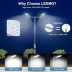 ledmo 200W LED Parking Lot Lights 5000K Street Shoebox Pole Lights Waterproof 26000LM Super Bright Dusk to Dawn Outdoor Commercial Area Flood Security Lighting Slip Fitter for Stadium Sport Garage