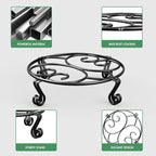 Yimobra 2 Pack Plant Stand for Flower Pot Heavy Duty Potted Holder Indoor Outdoor Metal Rustproof Iron Garden Container Round Supports Rack for Planter (11.8Inches, Black)