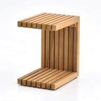 OTSUN Teak Wood Weather Resistant Outdoor Side Table, Adirondack HDPE Small Outdoor Table for Outside or Indoor
