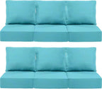 Luxury 24x24x6 Inch Outdoor Deep Seat Cushions Set of 6 - Comfortable Patio Zipper Chair Cushion for Outside Wicker Dining Rocking Gilider Loveseat Couch Sectional Sofa - Turquoise