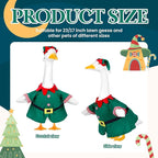Christmas Porch Goose Outfits for 23 Inch Lawn Statue, Goose Costume for Plastic/Cement Statue Yard Patio Xmas Winter Decor