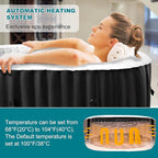 75" X 47" X 25" Hottub, 1-2 Person Inflatable Hot Tub, Portable Blow Up Hot Tub with Side Table, Oval Portable Outdoor Spa with 100 Bubble Jets and Heater Pump, Filter