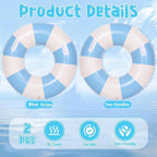 2PCS Large Swimming Pool Tubes Inflatable Pool Floats for Adult Swim Ring Floaties Inflatable Swimming Pool Raft Summer Beach Lounger Float Party Supplies