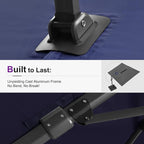 PURPLE LEAF 10ft Outdoor Cantilever Umbrella Base Included Large Patio Umbrella Double Top Square Offset Umbrella with 360°Rotation Tilting for Patio Navy Blue