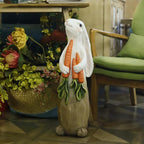 ZOEJADE 26" H Rabbit Large Statue Bunny Holding Carrot Sculpture Big Resin Outdoor Statues Indoor Decor Animal Ornament for Home Garden Lawn Yard Balcony Gifts Birthday Easter Housewarming Christmas