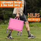 Wagons Carts Foldable, Lightweight Portable Utility Shopping Cart with Wheels, Folding Grocery Wagon Cart for Grocery, Camping, Shopping, Beach, Garden, Sports Pink
