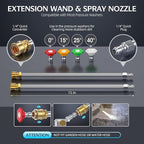 14" Pressure Washer Surface Cleaner with 4 Wheels, Stainless Steel Housing for Pressure Washer Attachment for Concrete, Patio, Sidewalk, Deck and Driveways
