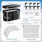 130 Gallons Large Oval Ice Bath Tub for Athletes & Adults, Cold Plunge Tub with Cover, Ice Plunge Tub for Recovery & Cold Water Therapy, Inflatable Ice Bath Barrel for Indoor Outdoor- Black
