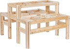 Greenes Fence Two-Tiers Nine Bucket Elevated Cedar Wood Garden Frame, 43 in. x 43 in. x 30 in. - Made in USA with North American Cedar