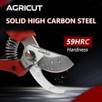 AGRICUT Pruning Shears for Gardening - 4/5 Inch Cut Capacity Bypass Pruners with High Carbon Steel Blade PP Handle Gardening Scissors Sharp Hand Clippers