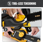 16-Inch Brushless Chainsaw, 40V (2 x 20V MAX) Cordless Battery Powered Chain Saw Compatible DeWALT Battery, Ideal for Wood/Tree Cutting, Pruning, Tool Only (Battery Not Included)