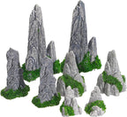 BESPORTBLE 8Pcs Mini Zen Garden Decor - Resin Fake Rock Ornaments for Terrarium, Japanese Bonsai, Fairy Landscape & Tabletop Displays - Small Snake Habitat, Fall Micro Plants, Office Desk Accessories